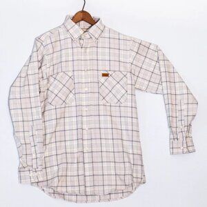 Scotsman Trade Company Shirt Mens XL Dove Grey White Long Sleeve Button Up